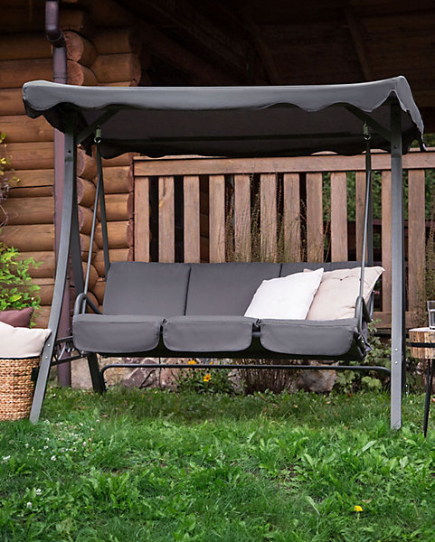 Balancelle de jardin GARBO Métal Gris foncé