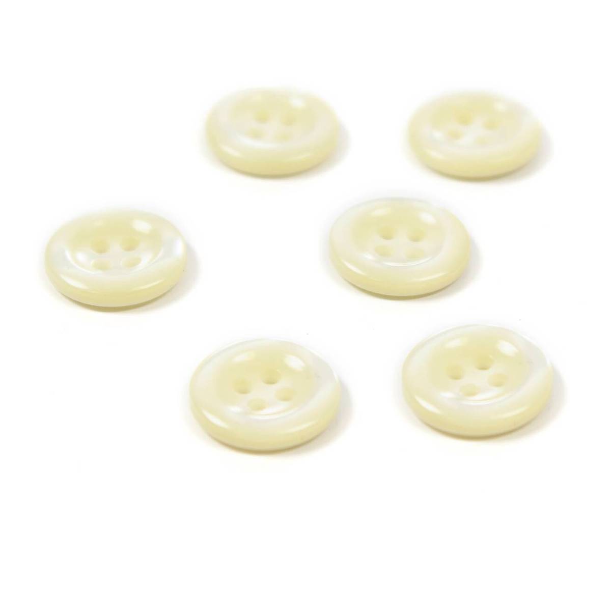 Hemline Cream Basic Shirt Blouse Button 6 Pack