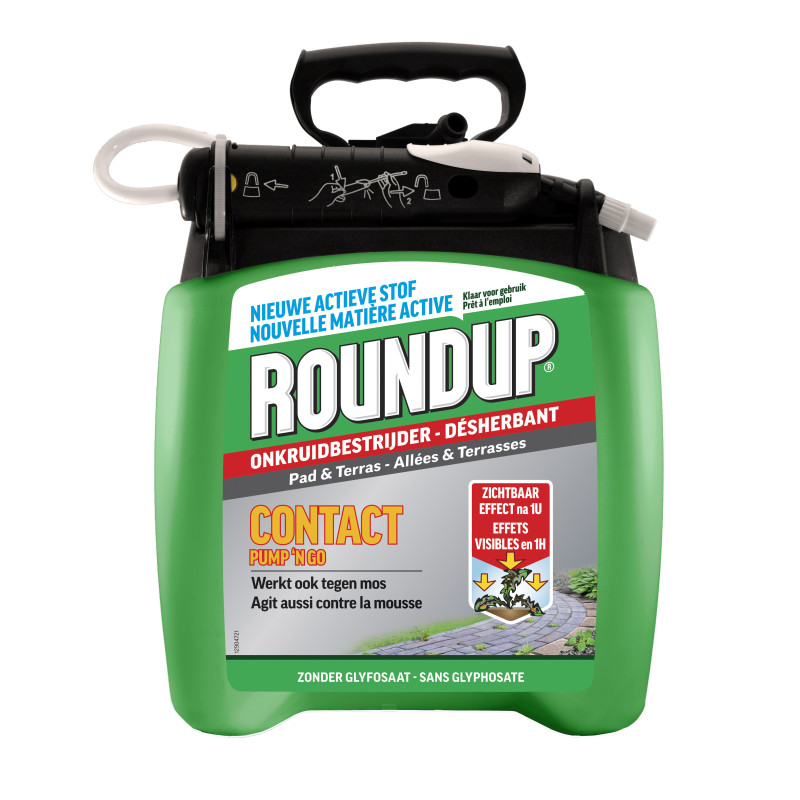 Désherbant et anti-mousse pour allées et terrasses Contact Pump 'N Go 5 L ROUNDUP