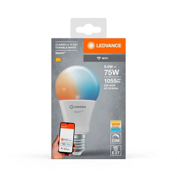 LED-Leuchtmittel »SMART  WiFi Classic Tunable White«, 9,5 W, E27, Einstellbares Weiß
