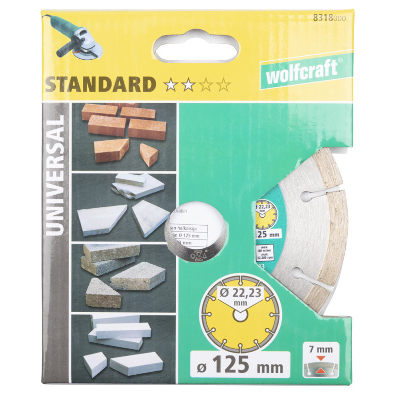 Disque diamant segmenté Solid Universal Ø 125 mm WOLFCRAFT