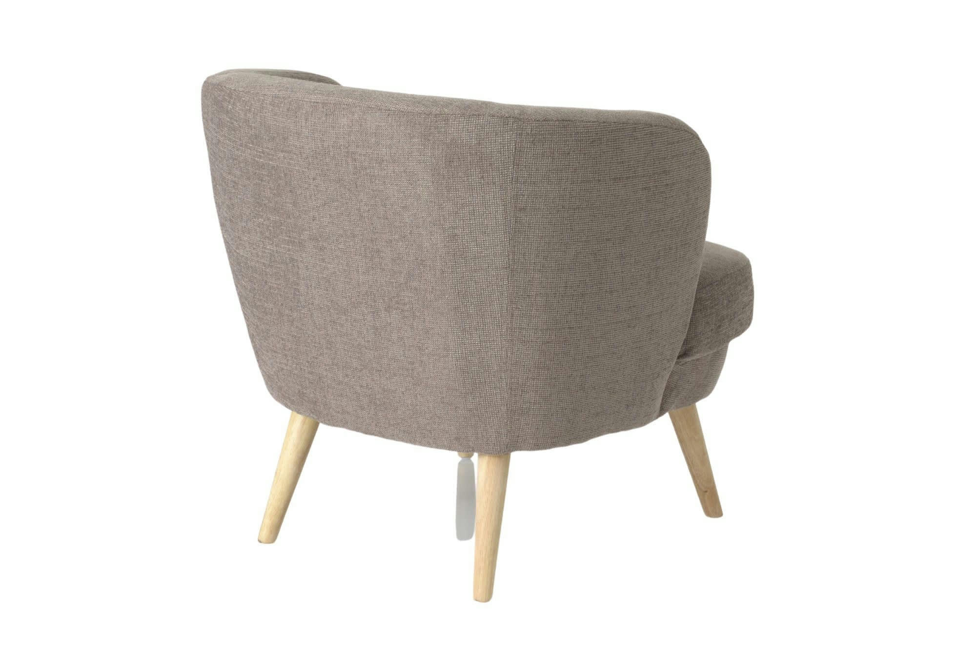 DAGOBERT - Fauteuil en tissu et pieds en bois clair