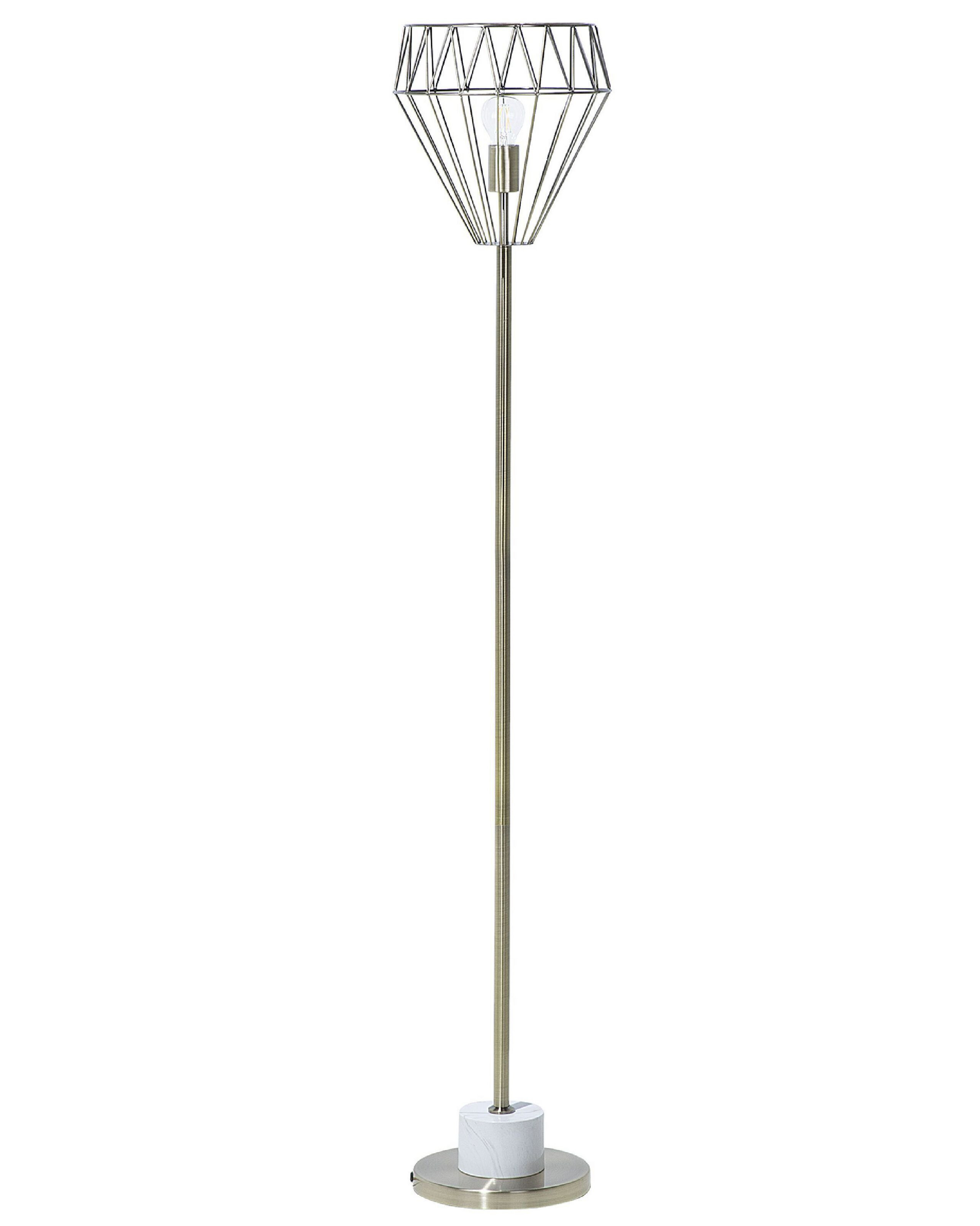 Lampa podłogowa stojąca metalowa mosiężna