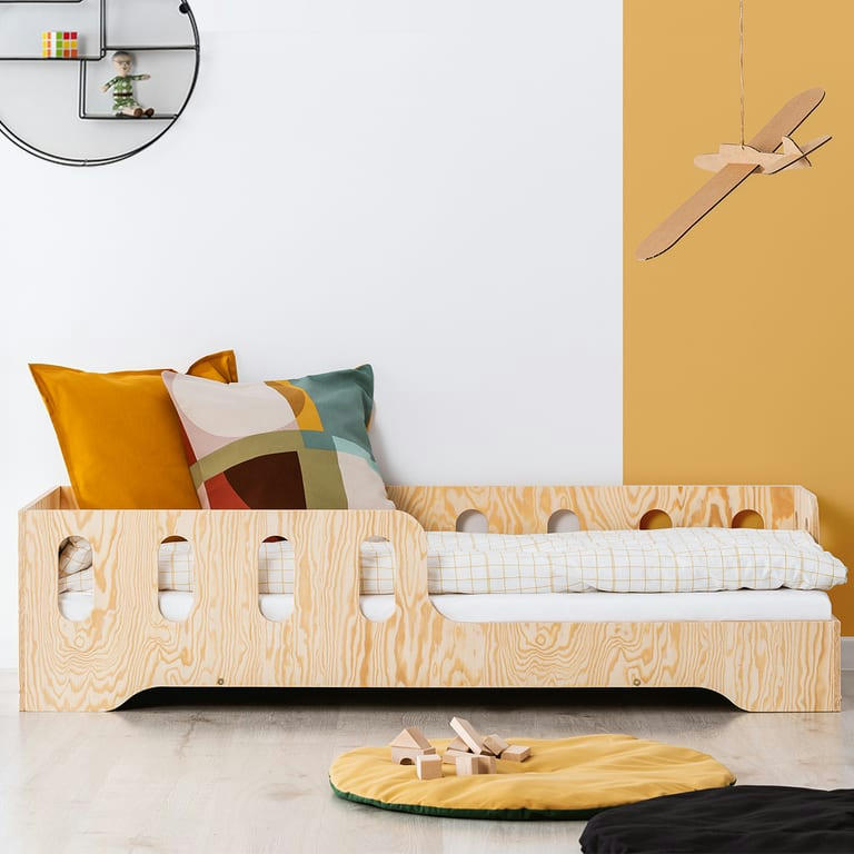 ESTELLE - Lit 90x200 entrée droite sommier inclus naturel