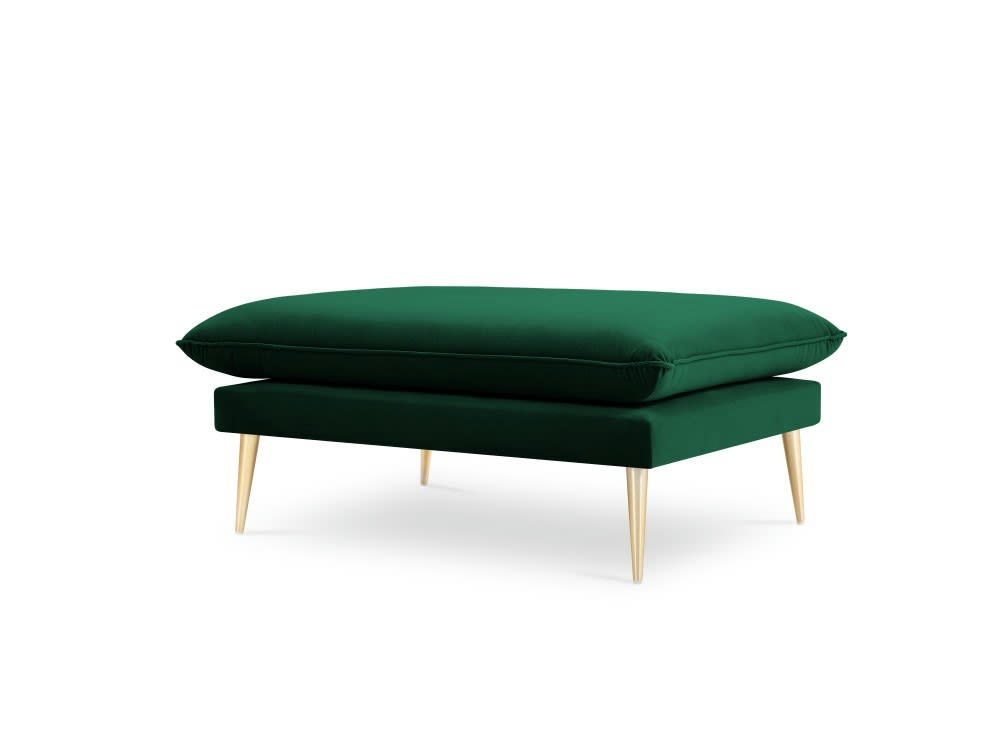 AGATE - Pouf en velours vert bouteille