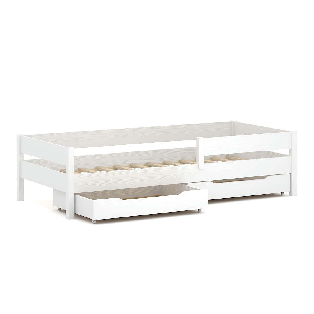 - Lit simple en pin massif&MDF 200x90 blanc