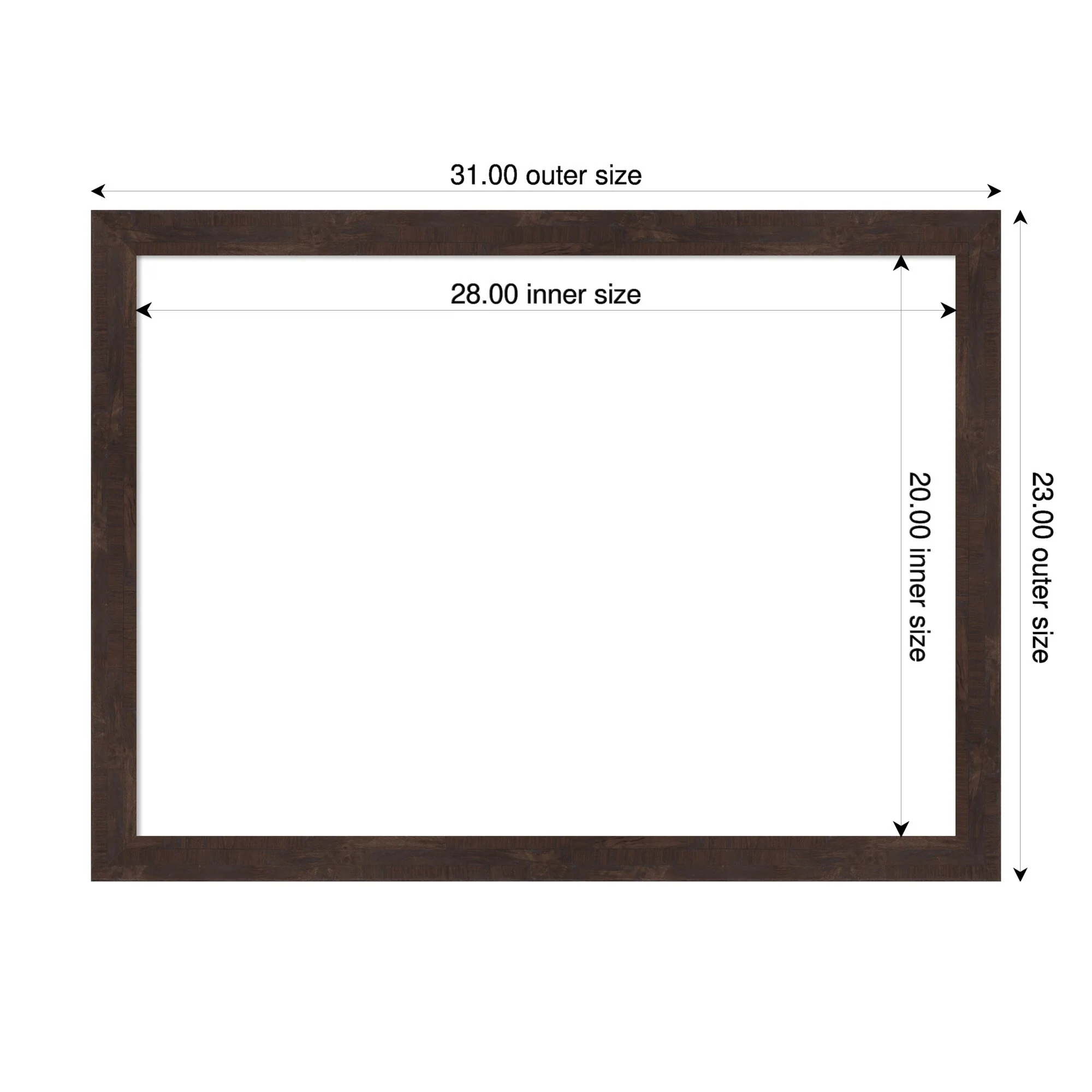 Amanti Art Fresco Dark Walnut Framed Dry Erase Magnetic Board