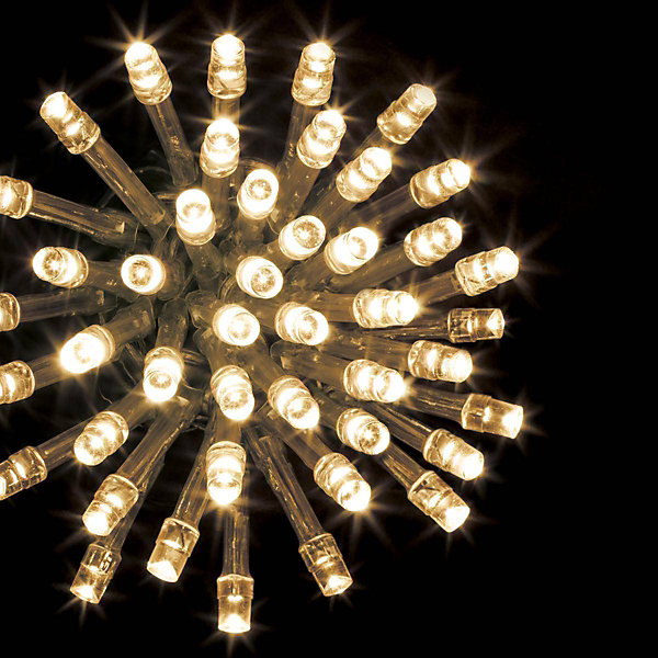 Guirlande lumineuse 100 led 10m avec timer extérieur blanc chaud fil transparent - feeric lights &christmas