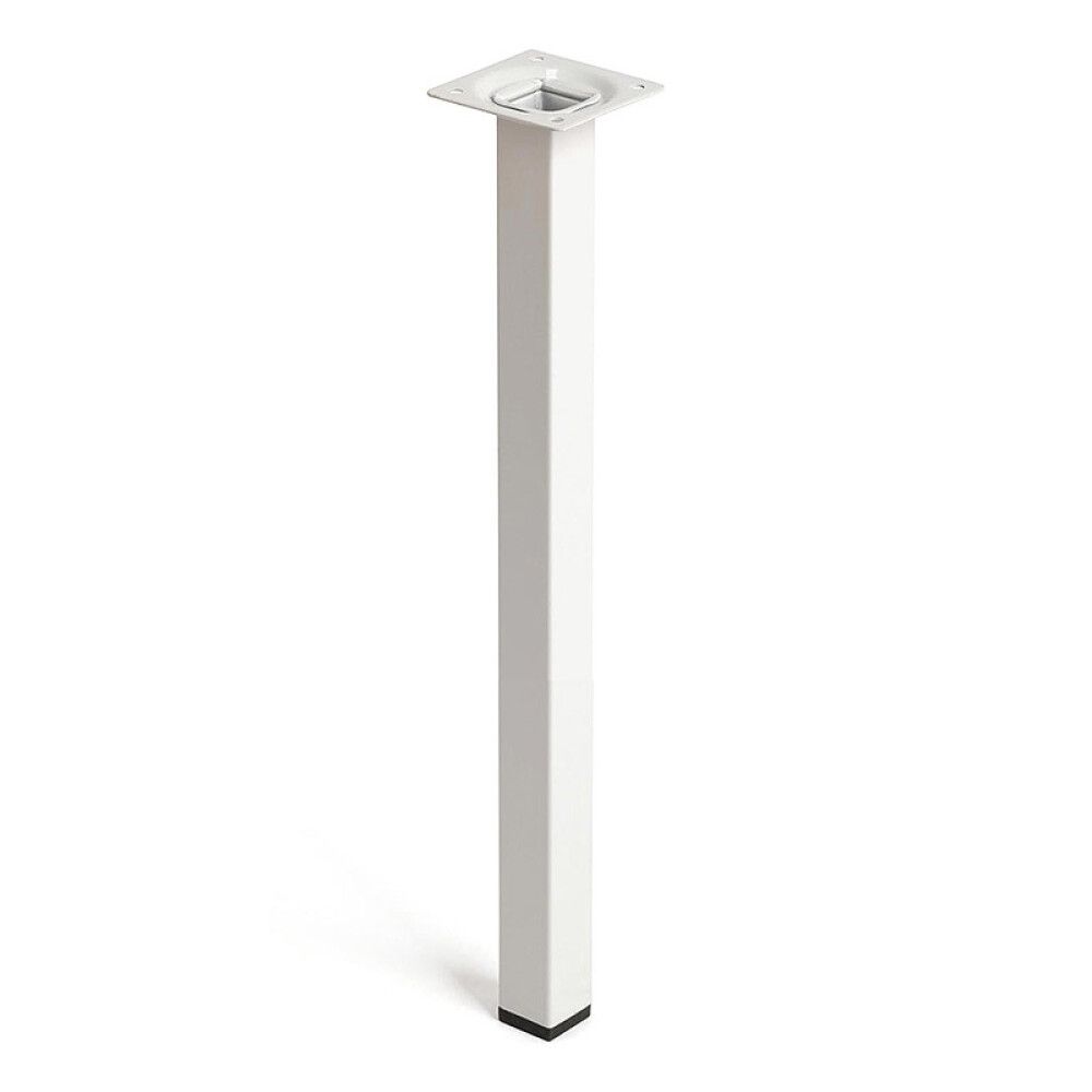 MØBELBEN REI STÅL 25X25X400MM HVIT
