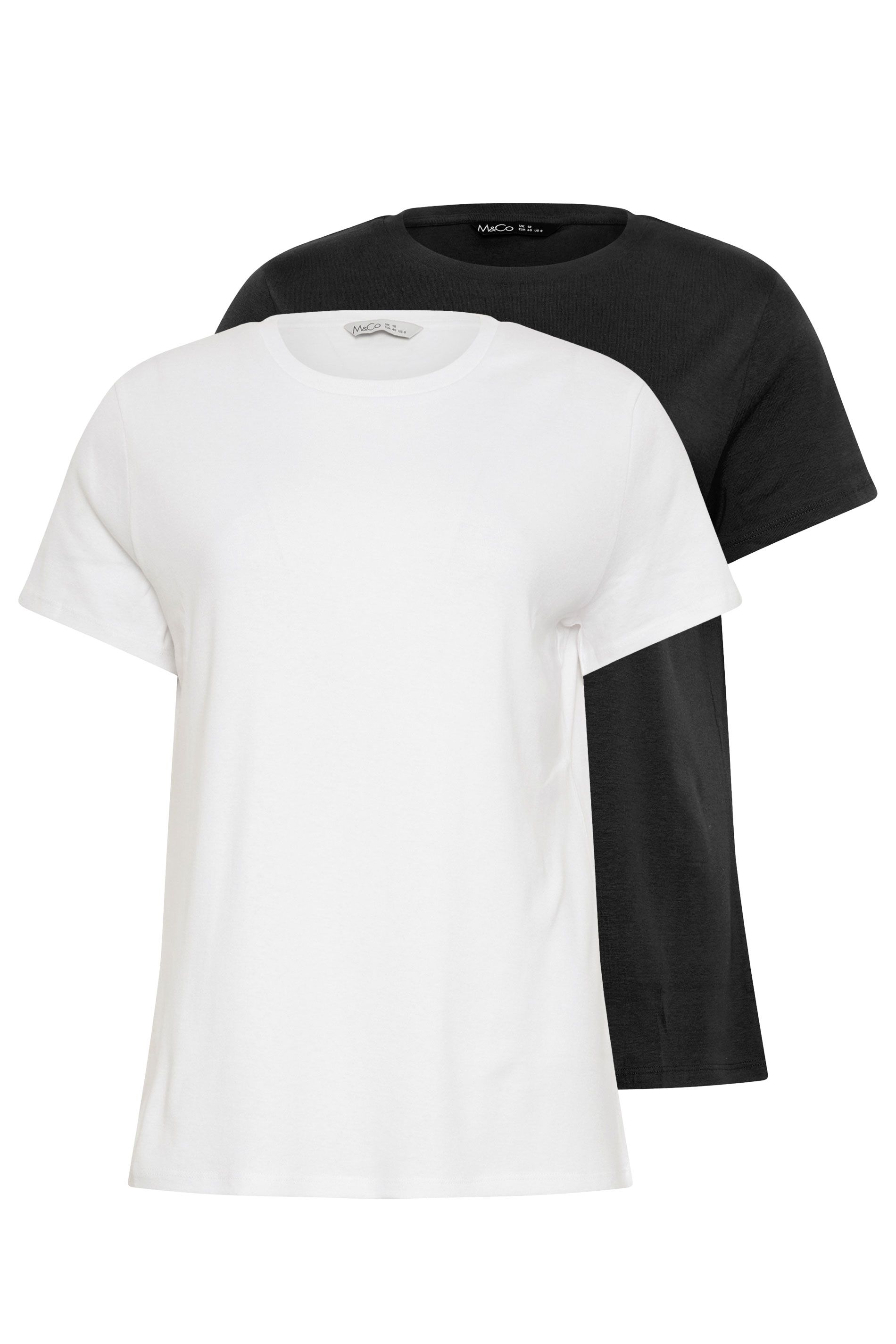 M&Co 2 Pack Short Sleeve Cotton T-Shirts