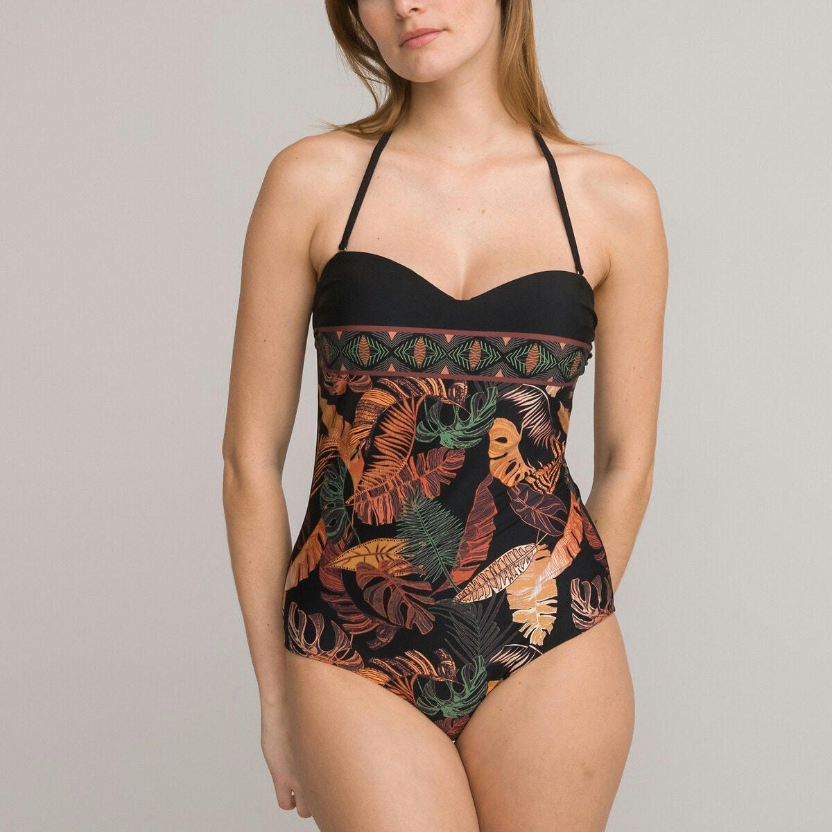 Maillot de bain 1 pièce, bustier, imprimé floral