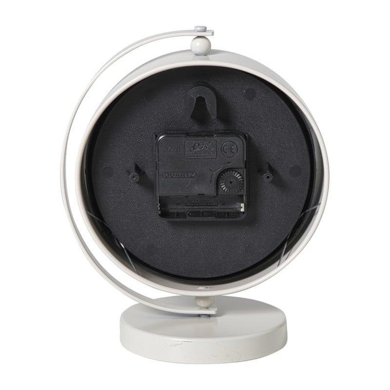 Tafelklok metaal - beige - 20x16x10.5 cm