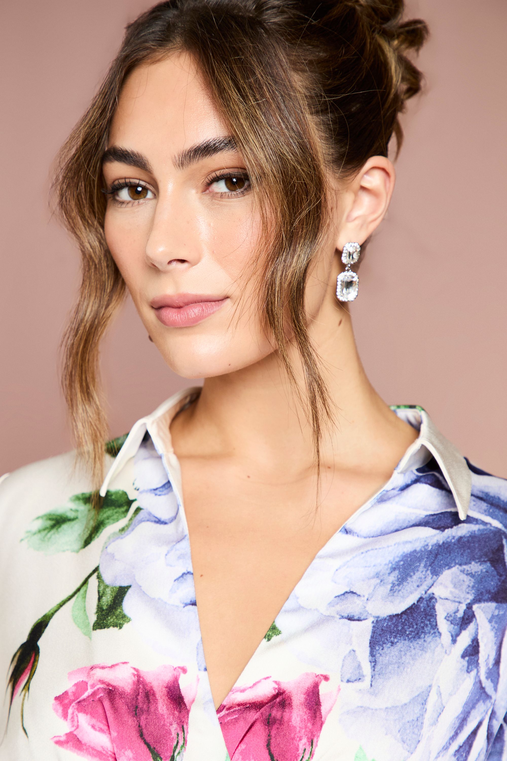 Coast Coast Muse Floral Long Sleeve Wrap Front Gown