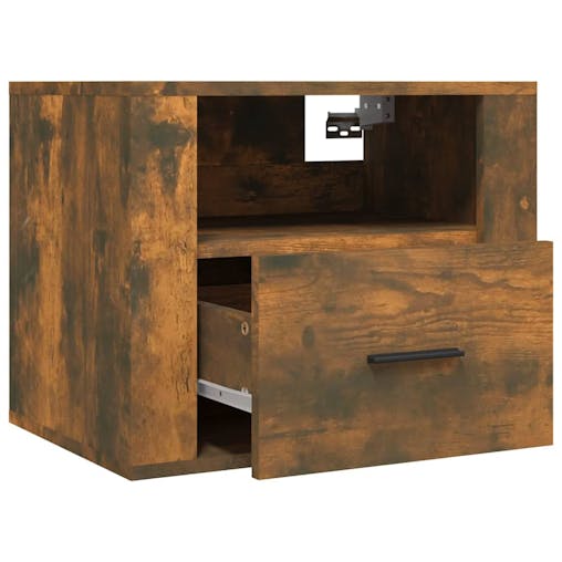 NNEVL Wall-mounted Bedside Cabinets 2 pcs Smoked Oak 50x36x40 cm