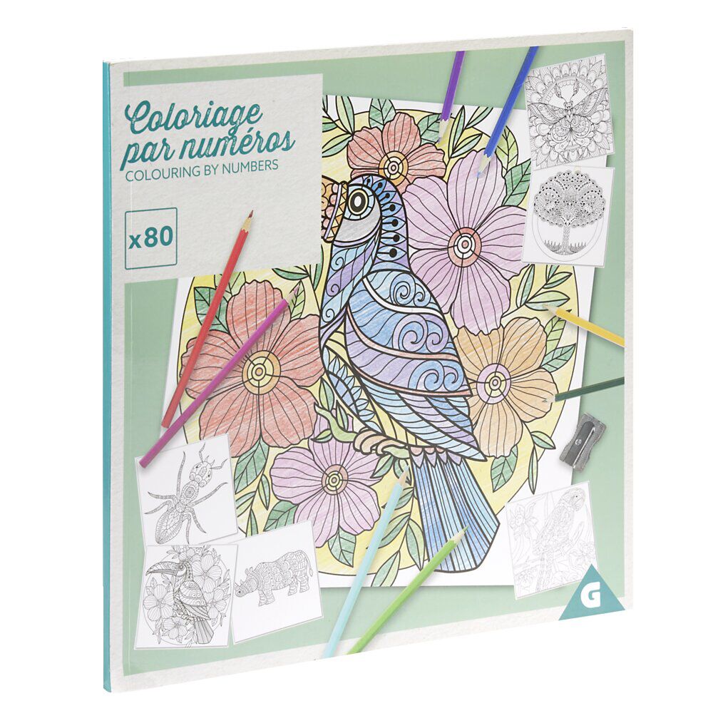 Cahier de coloriages au numéro 80 pages 22x44,6cm