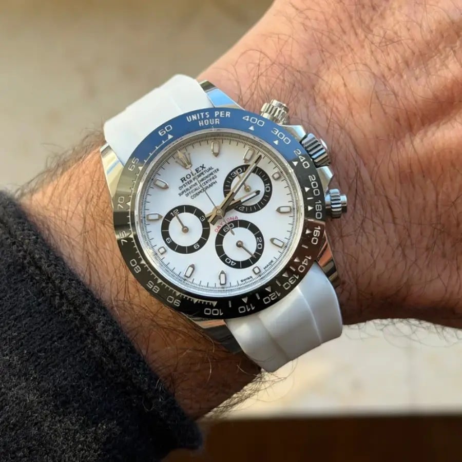 Rolex – Daytona –  Rubber Strap – White