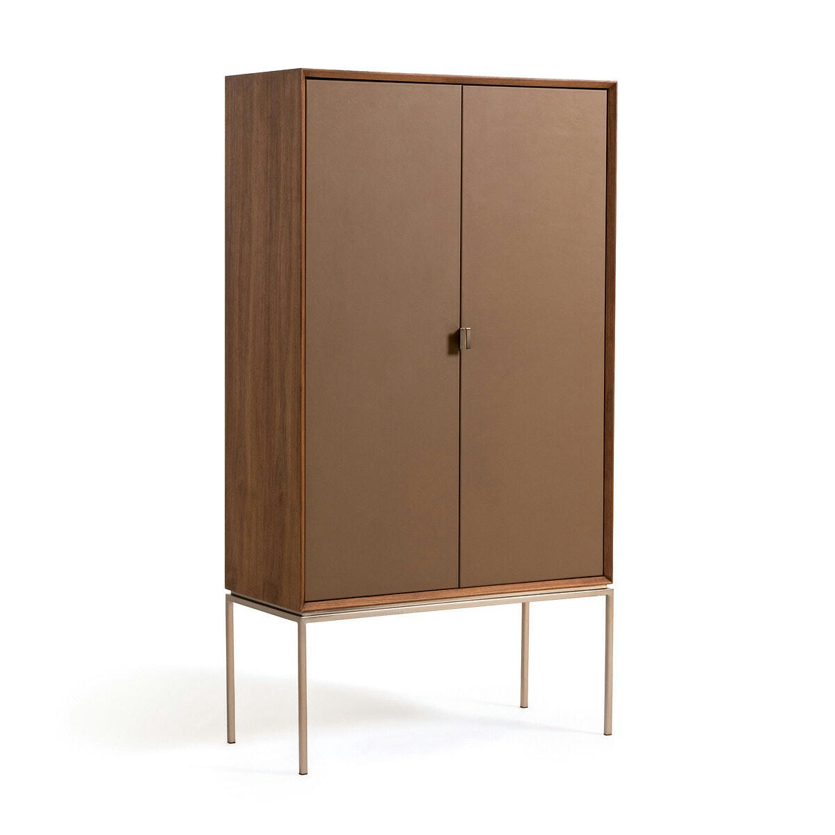 Armoire noyer/cuir, Delina