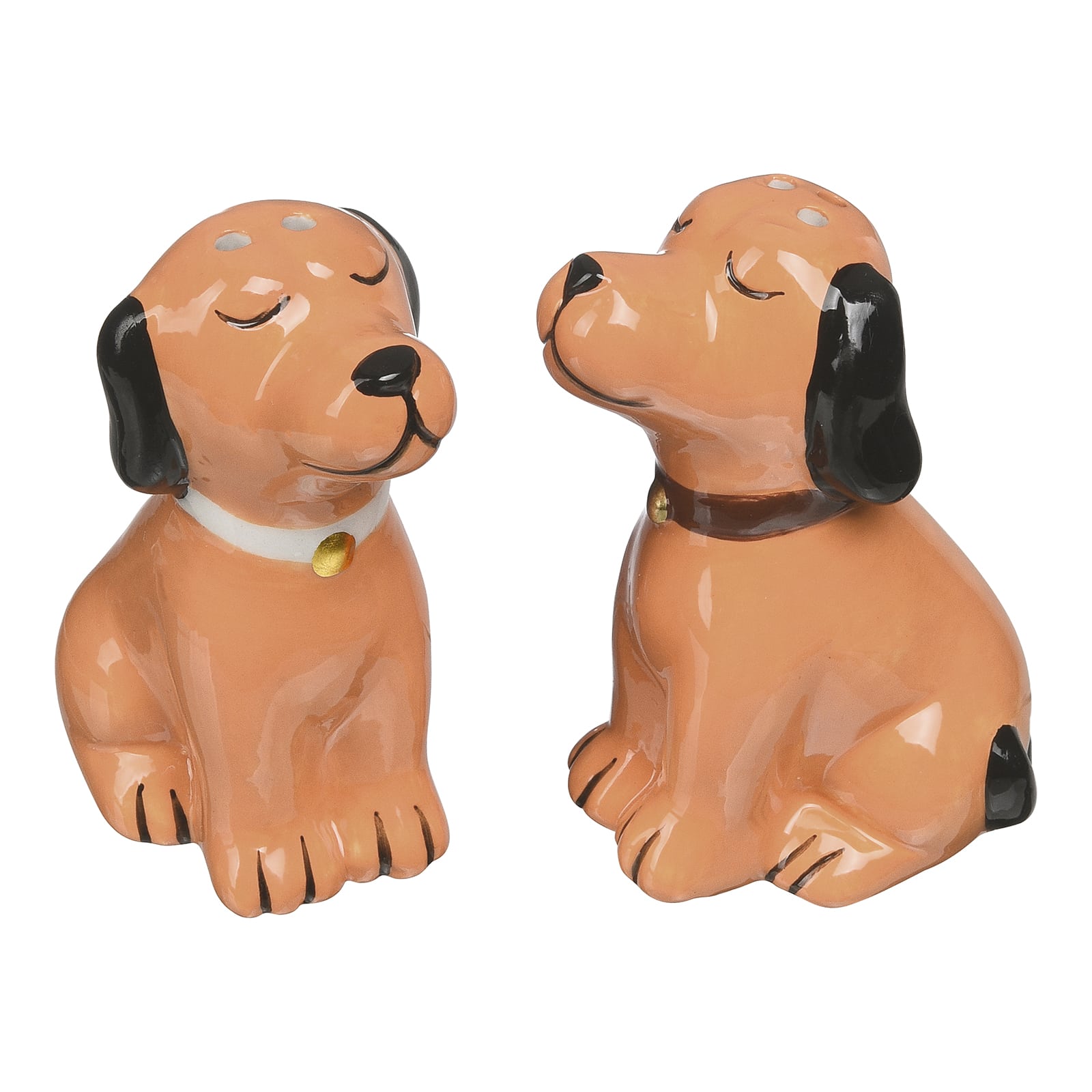 Salz- & Pfefferstreuer-Set Hunde Braun, ⌀ 5 cm, H 80 mm, 2 Stück