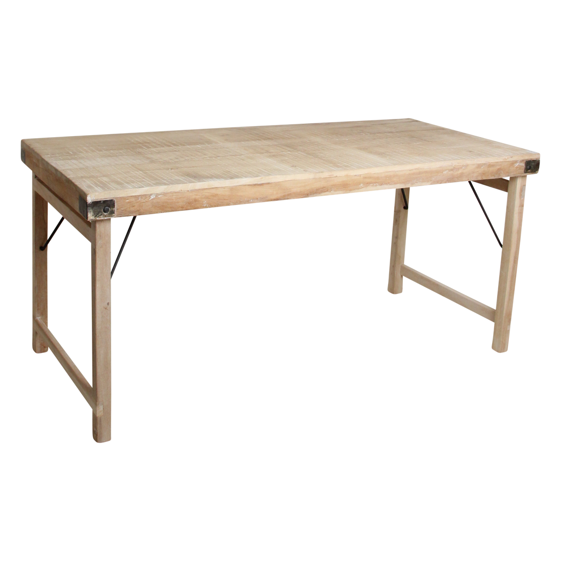 Raw Materials eettafel Limewash - inklapbaar - FSC gerecycled hout - 165x75x76 cm