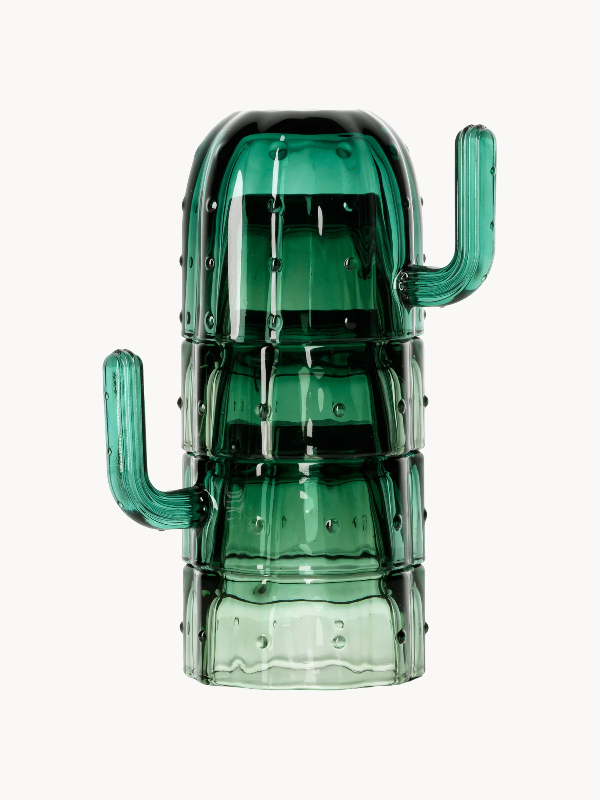 Mundgeblasene Trinkgläser Stack-a-Cactus, 4er-Set