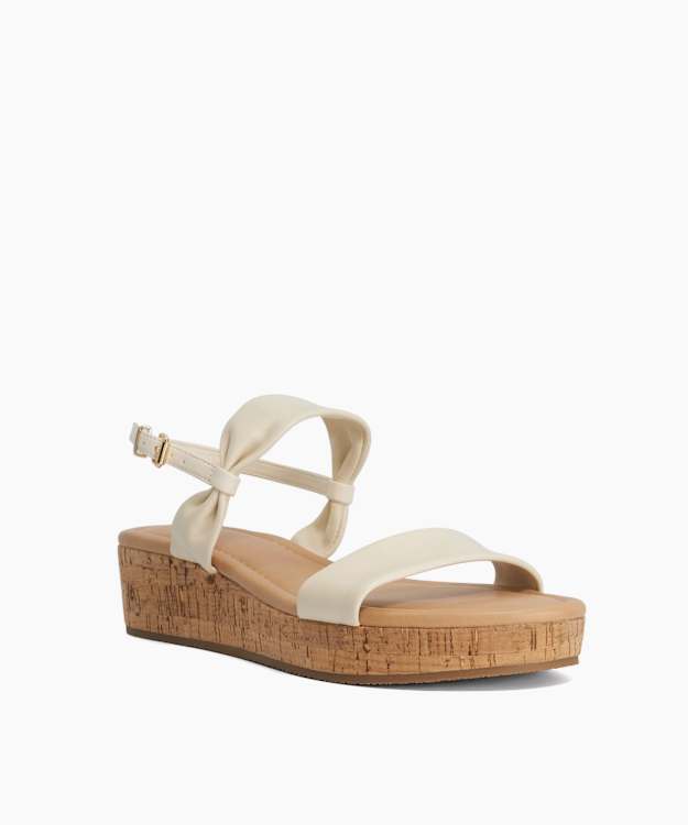 Laliz Cream - Leather Flatform Sandal