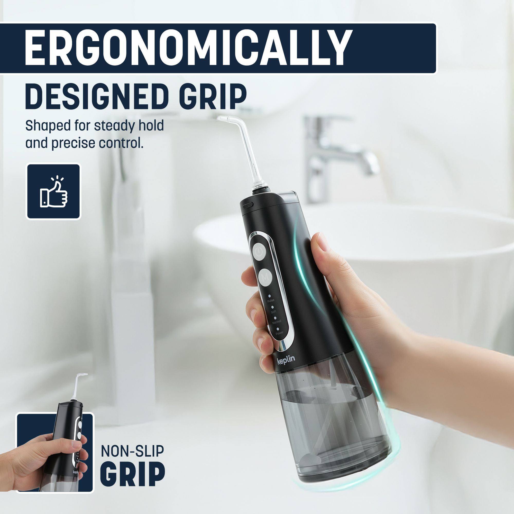 Keplin Cordless Water Dental Flosser –4 Cleaning Modes & 300ML Tank