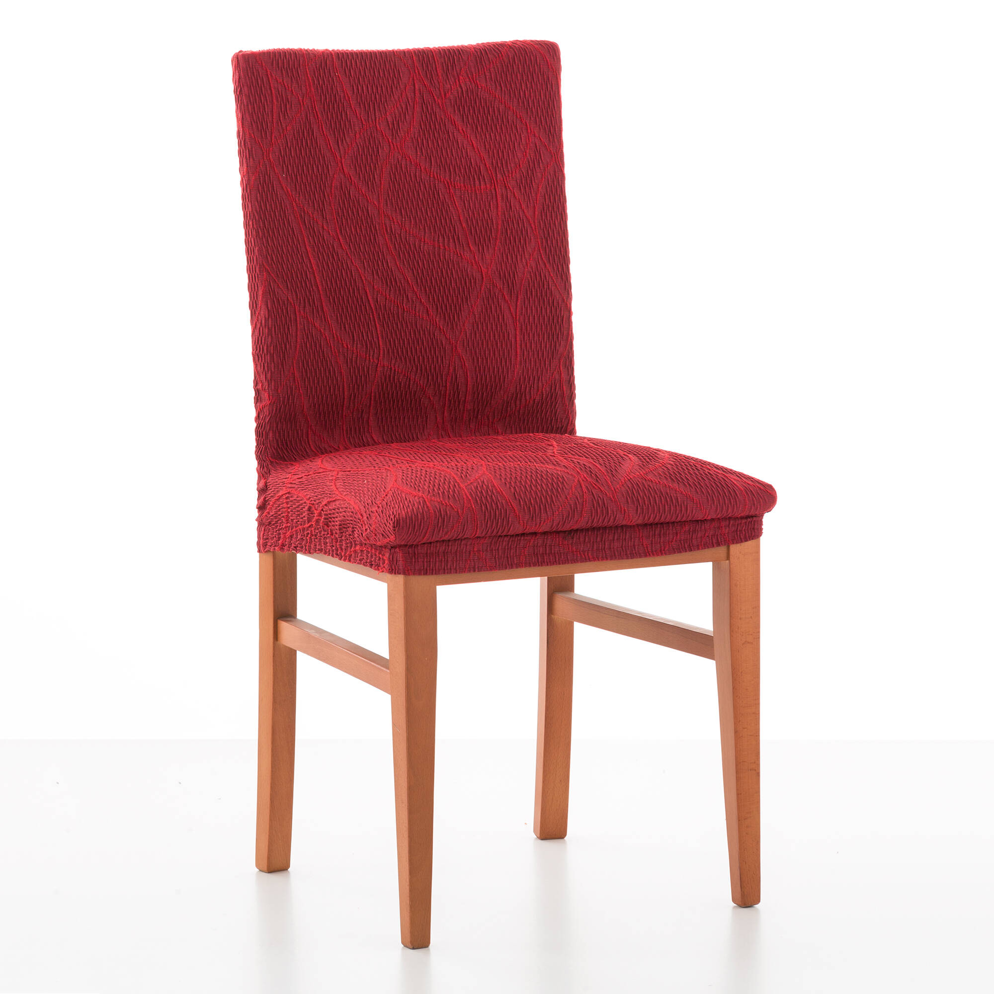 Housse intégrale extensible motif jacquard "serpentins" spéciale chaise