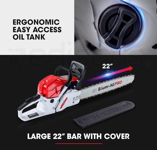 NNEMB Commercial Petrol Chainsaw E-Start 22 Bar Chain Saw Tree Pruning Top Handle