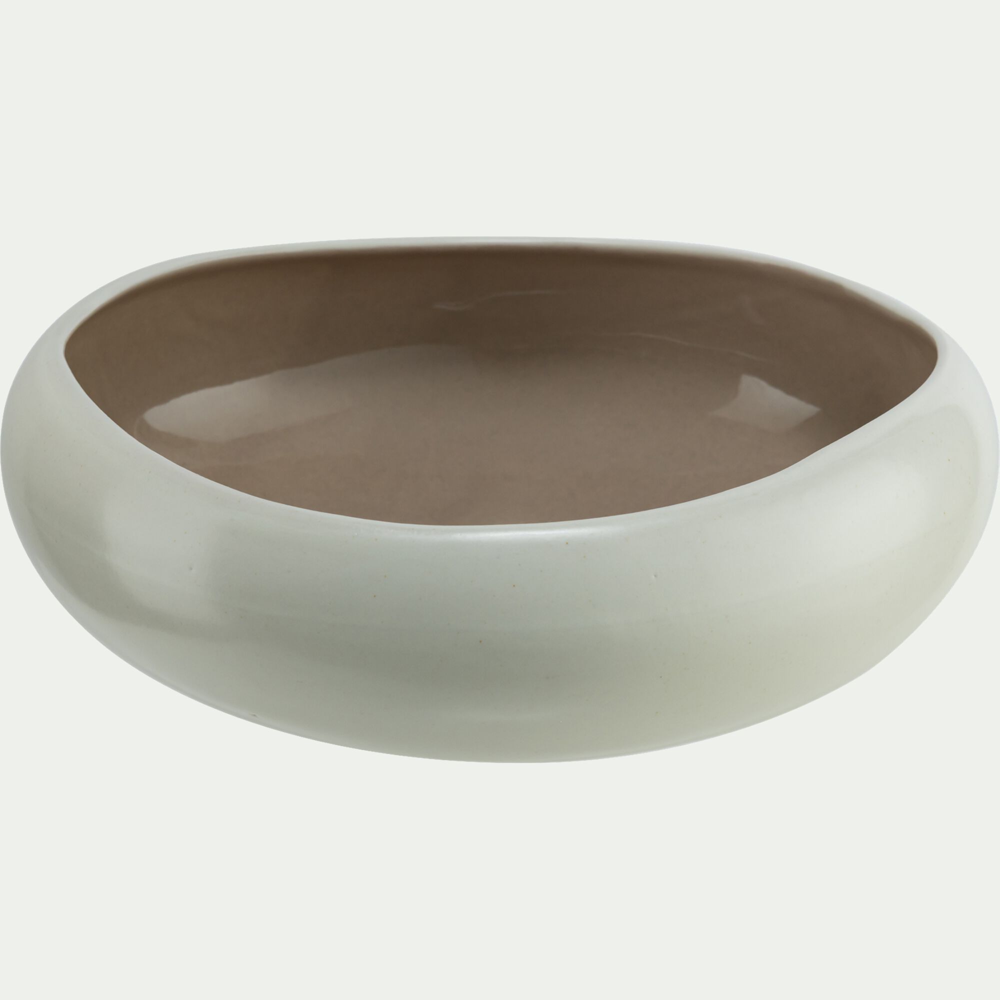 ORBIA - Assiette creuse en grès - beige