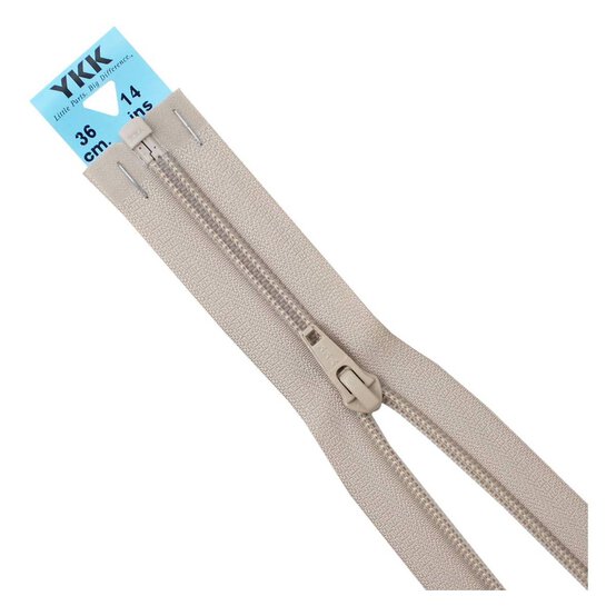 YKK Dark Beige Nylon Open End Zip 36cm
