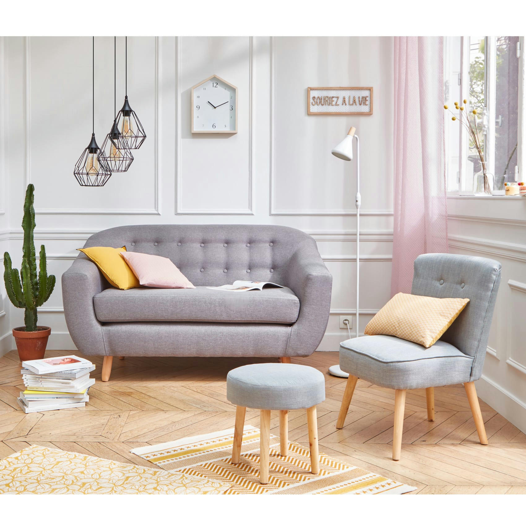 - Suspension métal filaire 3 lampes