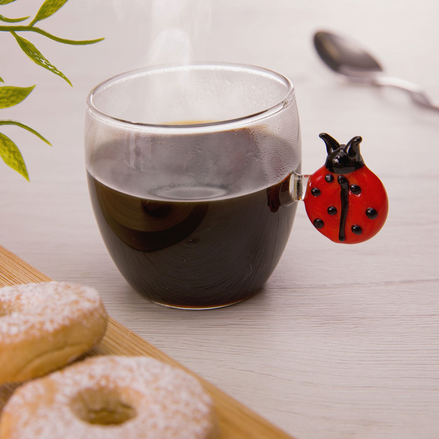 Tazzina in vetro borosilicato 120 ml coccinella