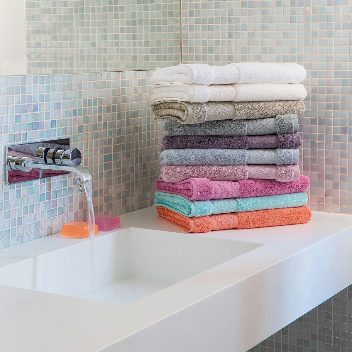 CARESSE - Serviette de bain en coton ivoire 70 x 140