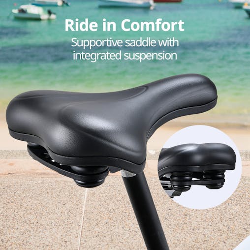 NNEMB Electric Fat Tyre Cruiser Bike, eBike with Throttle, Matte Black