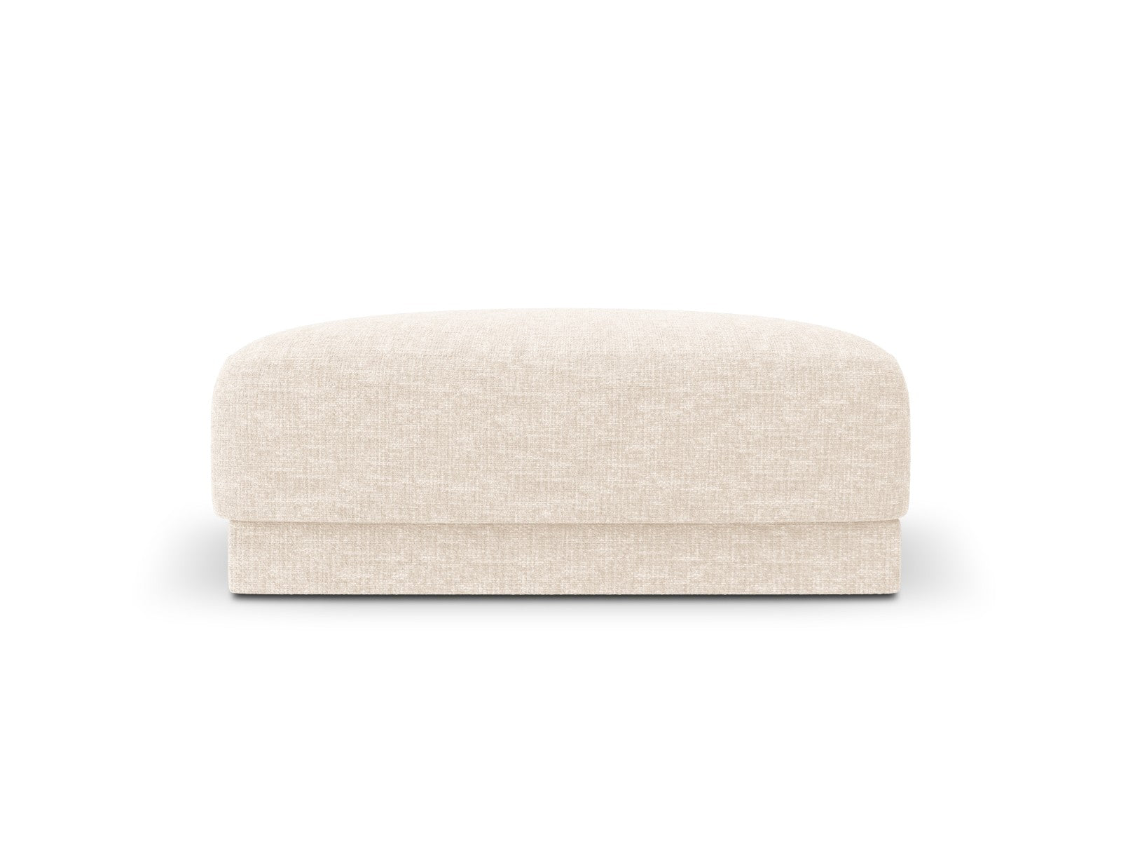 Micadoni Poef Miley structurele stof ivoor - 90x90x40cm