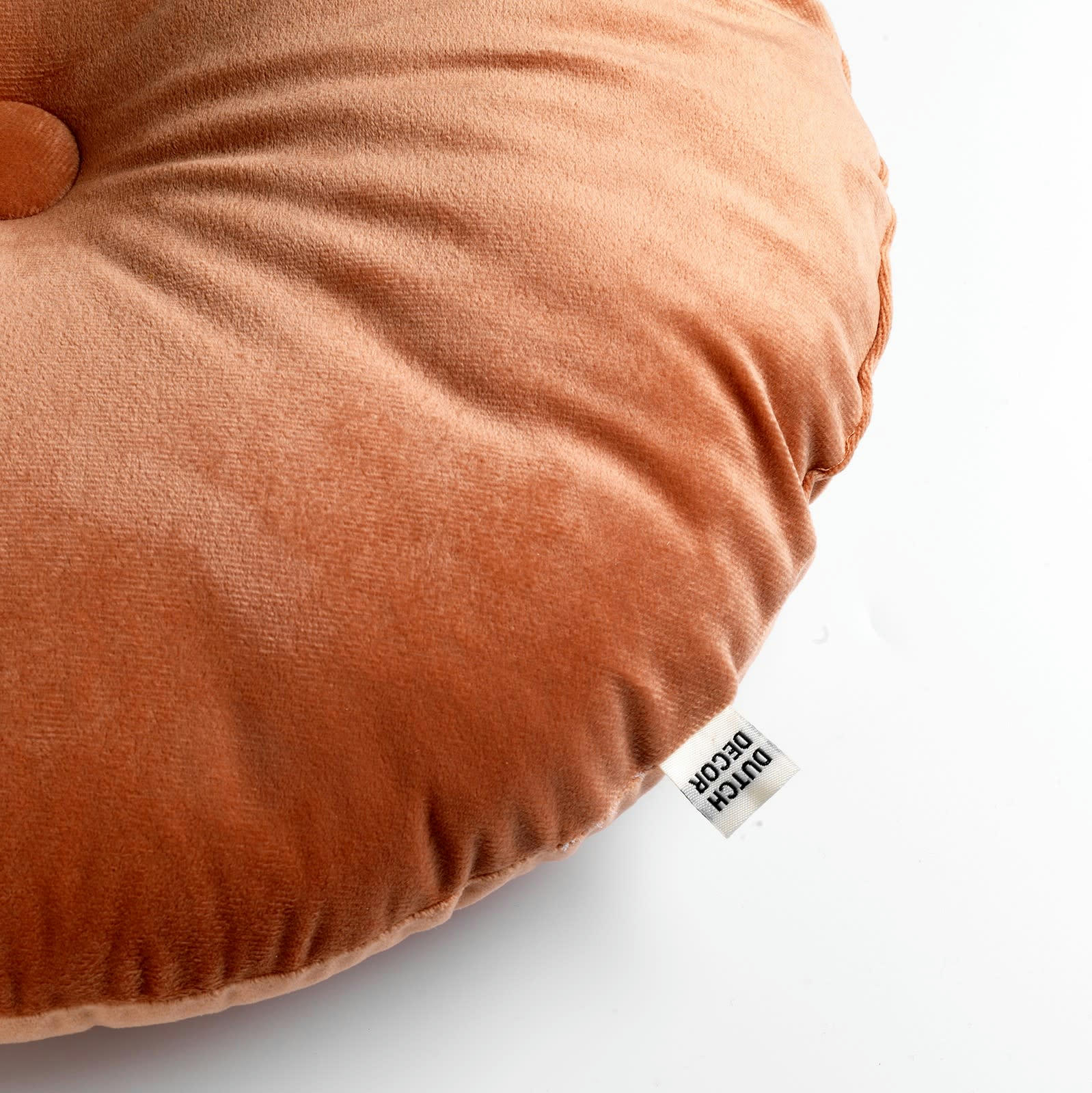 OLLY - Coussin rond rose en velours 40 cm uni