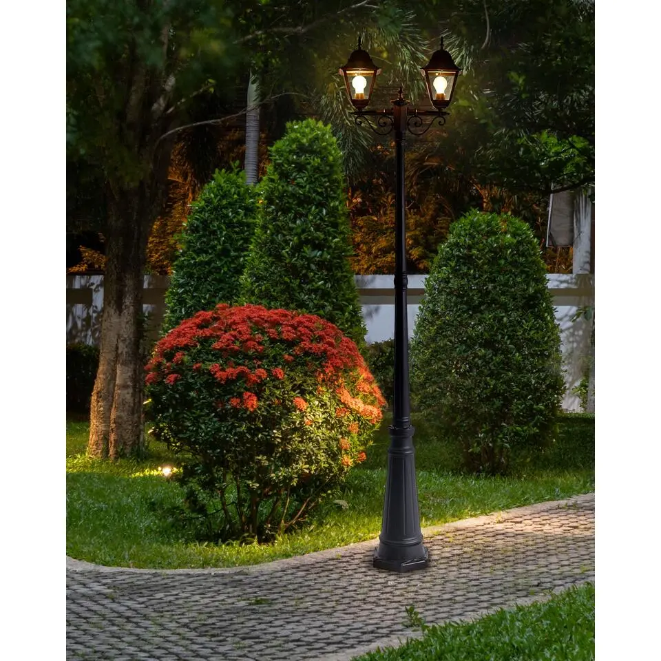 SUKRI - Lantaarnpaal - Zwart - Aluminium/Glas