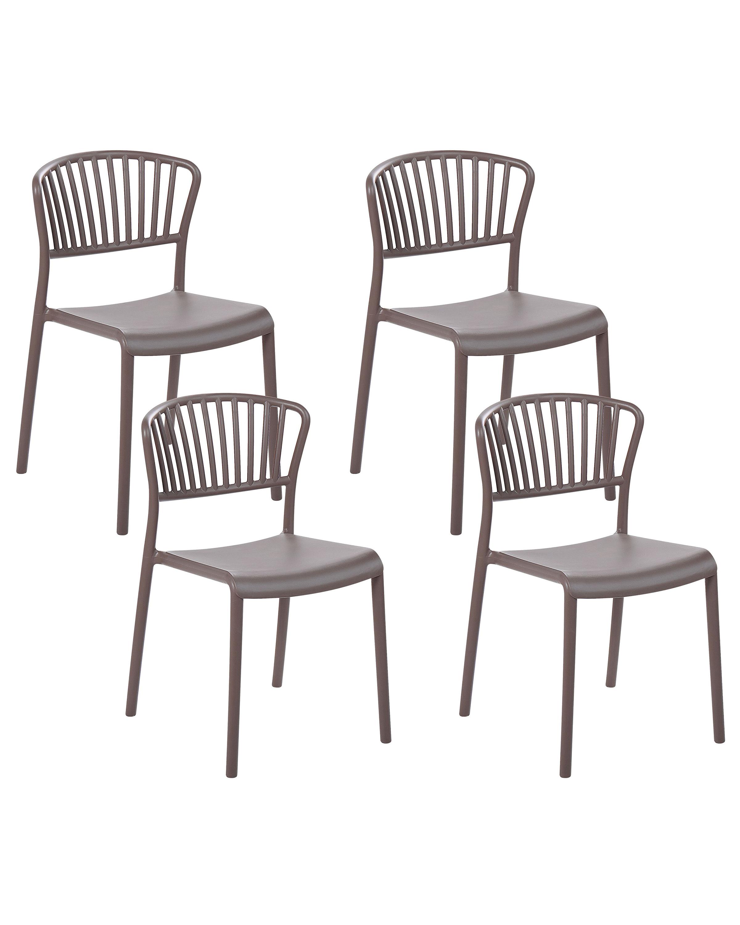 Set of 4 Garden Chairs GELA Taupe