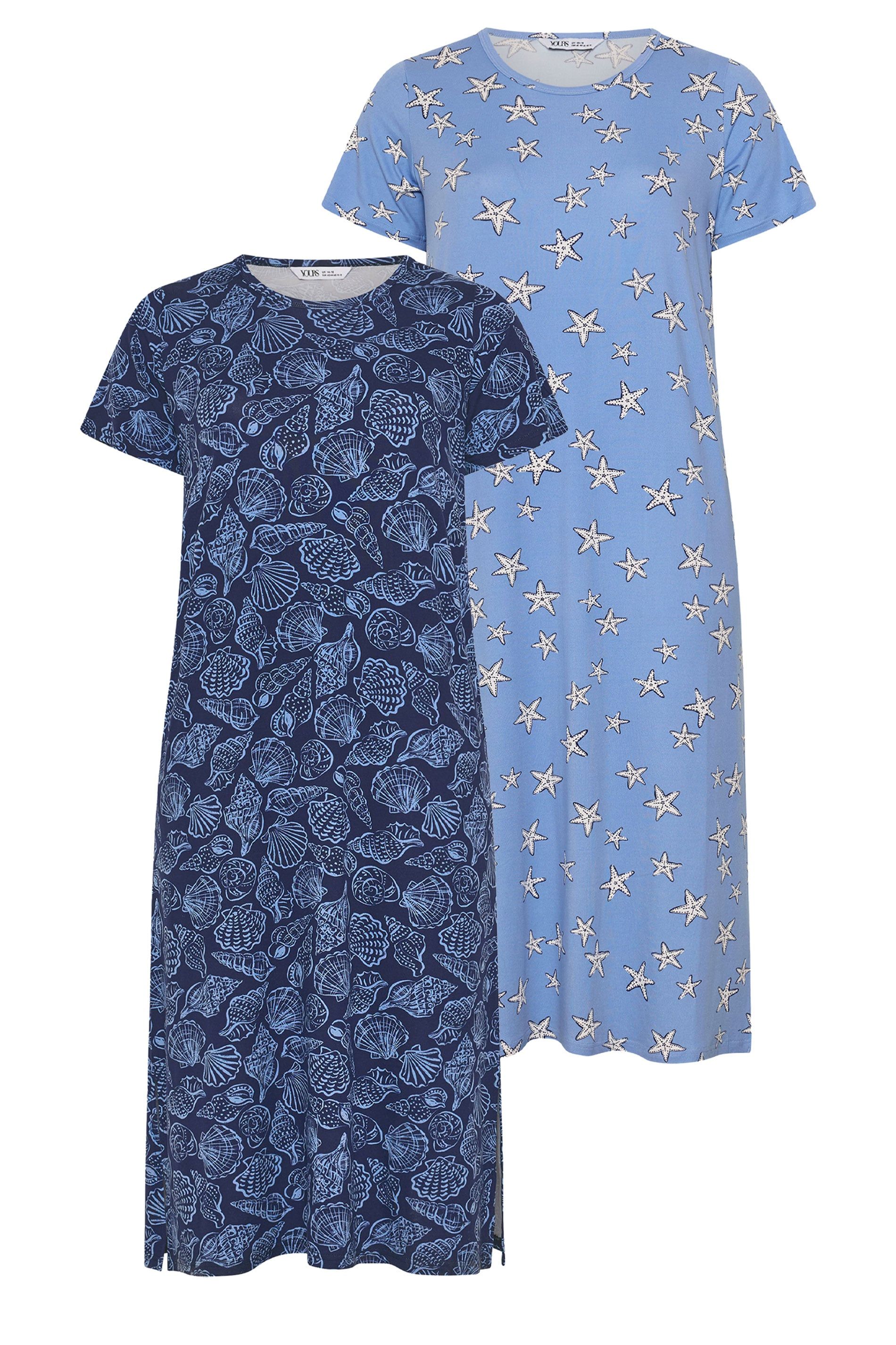 Yours 2 Pack Printed Midaxi Nightdresses