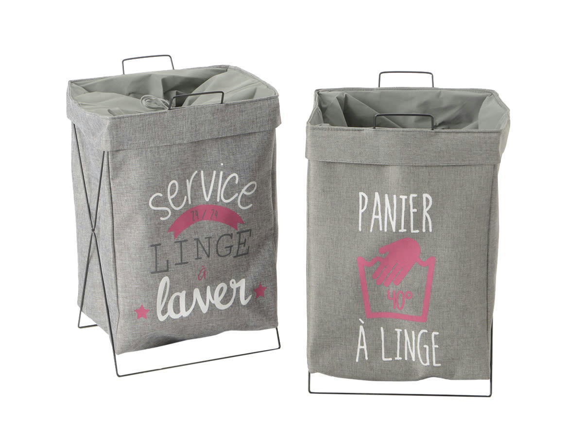 - Panier à linge gris