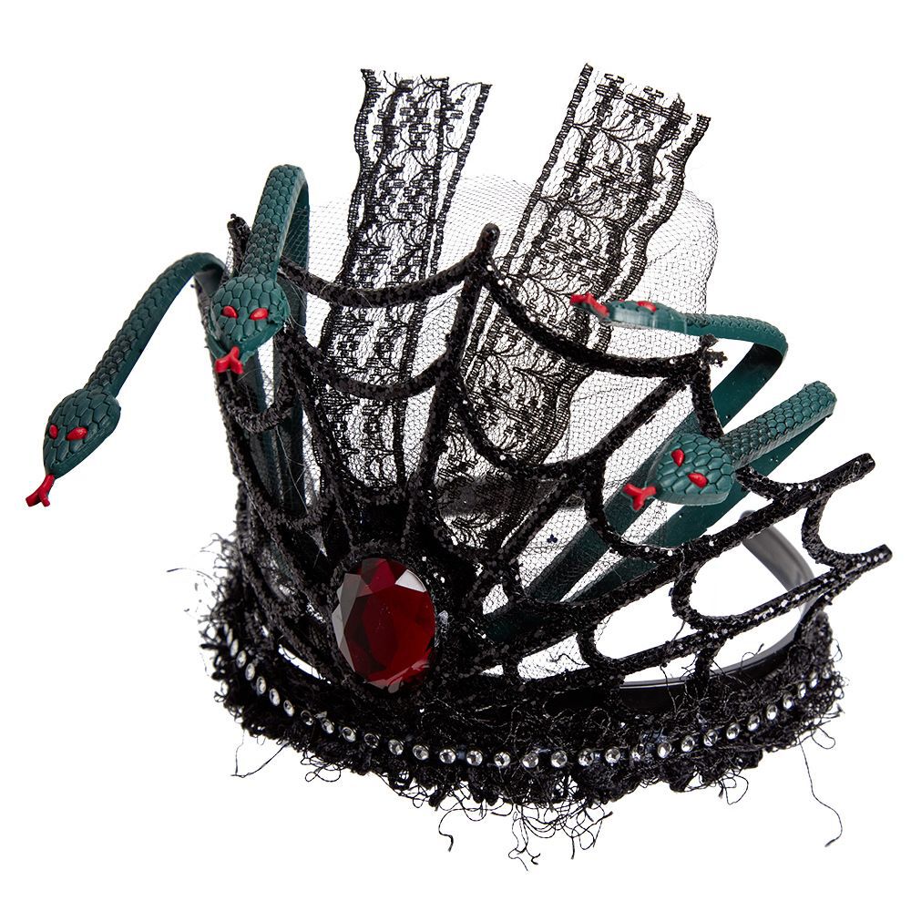 Diadème noir serpent en plastique