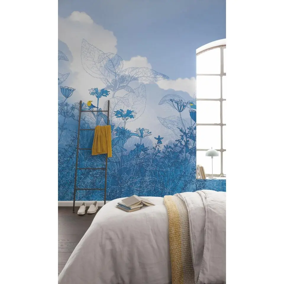 Sanders & Sanders fotobehang blauwe lucht blauw - 200 x 250 cm