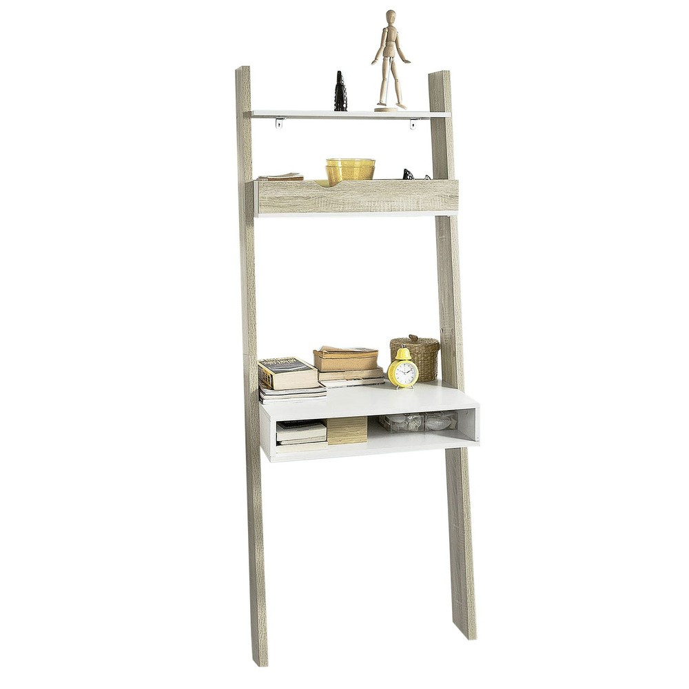 SoBuy Regał drabinka z 3 półkami 65x45x176.4cm Nowoczesny FRG111-NW