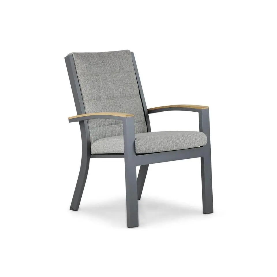 Tuinset 4 personen 100 cm Aluminium/teak Grijs Osmen Midura/Borello