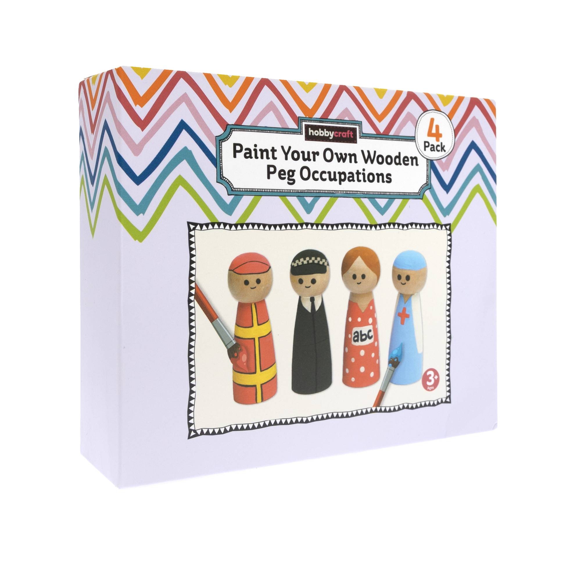 Paint Your Own Wooden Peg Occupations Kit 4 Pack