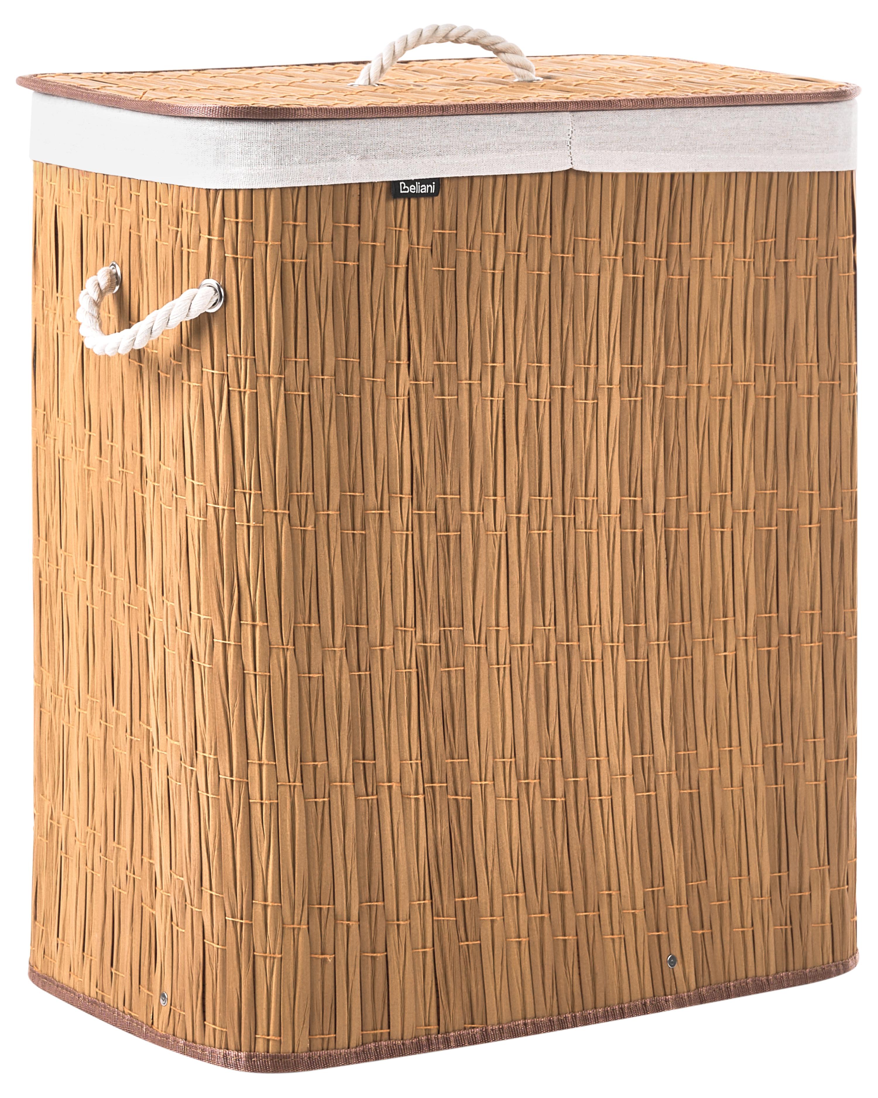 Laundry Basket with Lid ARRAIAS Fabric Brown 100 L