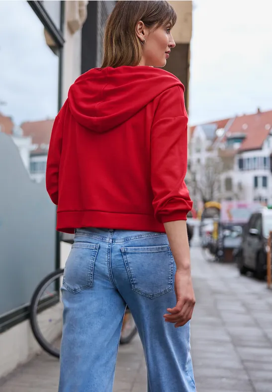 Sweatjacke im verkürzten Schnitt