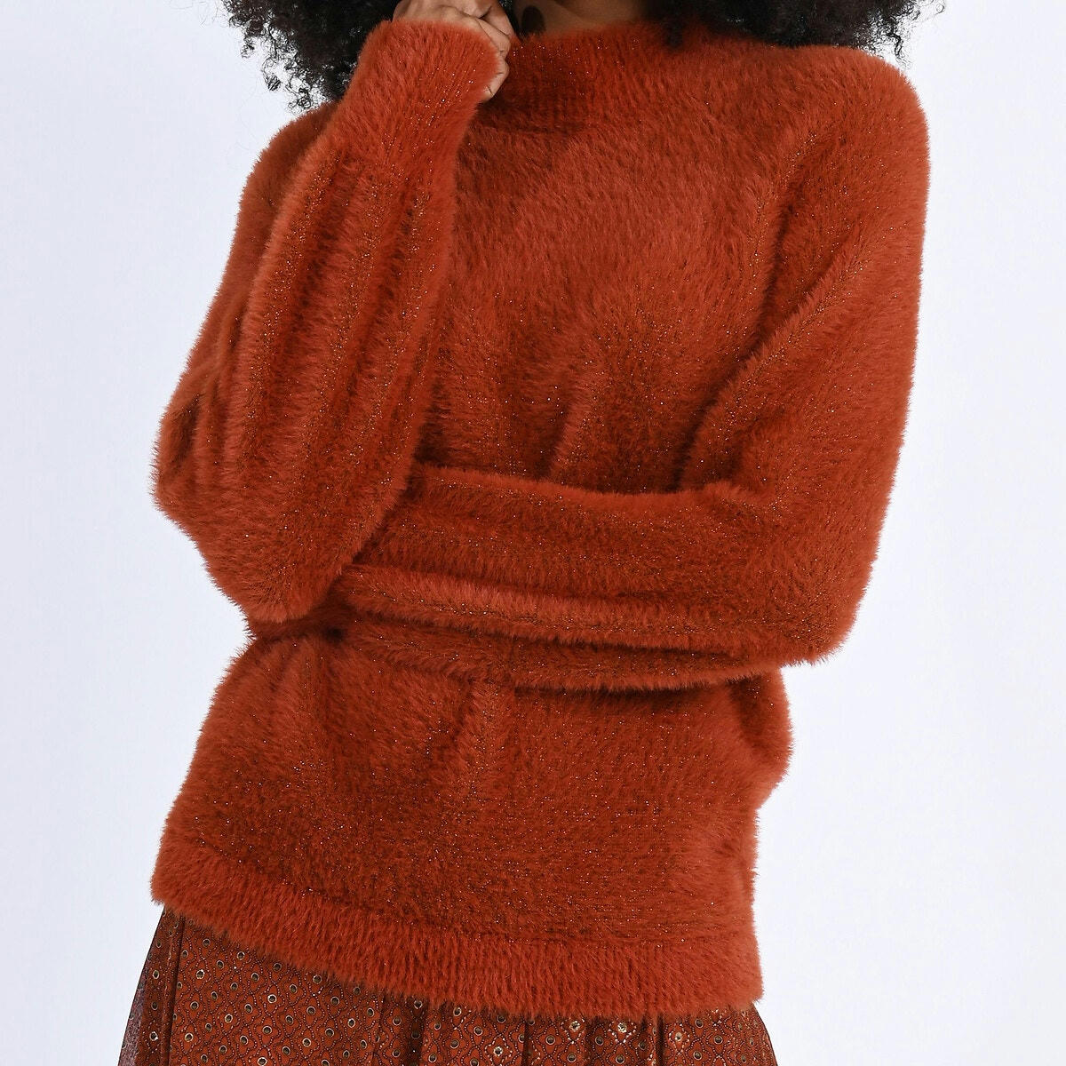 Pull col roulé manches bouffantes
