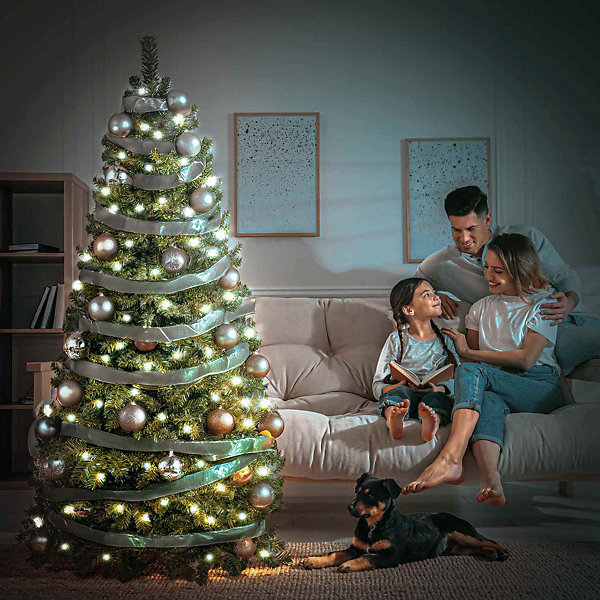 Dasher - Sapin de Noël en PVC diamètre 125 x 240H cm, 1550 branches
