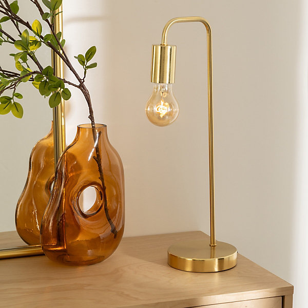Lampe Keli dorée - métal H45 cm - Atmosphera